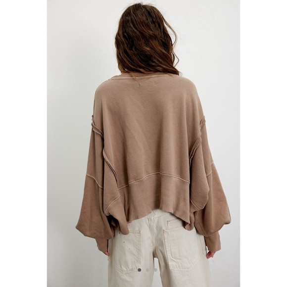 NWT We The Free Camden Cropped Sweatshirt – Brown – XS - Picture 3 of 6
